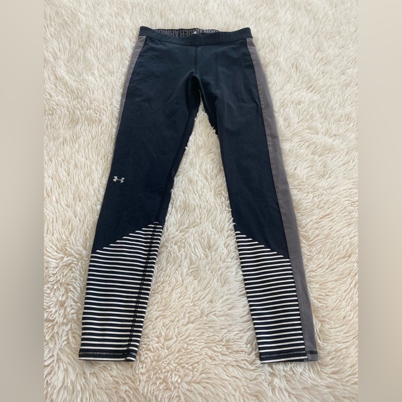 Under Armour Pants - Under Armour Black and Gray Striped Leggings